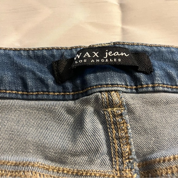 Blue Wax Stretch Skinny Distressed Jeans, Medium Wash, Size 22 - Picture 7 of 11